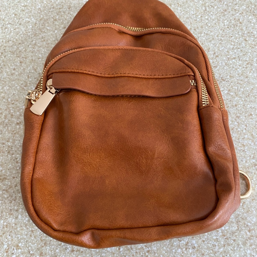 Camel Sling Crossbody Bag
